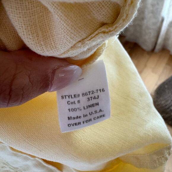 Sanctuary 100% Linen Low Rise Cargo Pants Drawstring Yellow Women’s size Medium - Picture 7 of 7